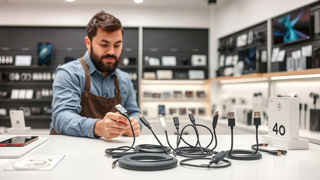 Chủ cửa hàng xem xét các lựa chọn cáp USB-C công suất cao trước khi nhập sỉ Chủ cửa hàng xem xét các lựa chọn cáp USB-C công suất cao trước khi nhập sỉ