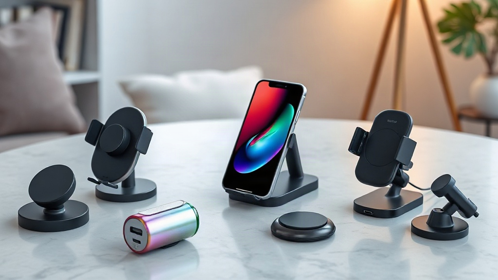 Phụ kiện từ tính, sạc không dây và củ sạc GaN được trưng bày để nhập thử