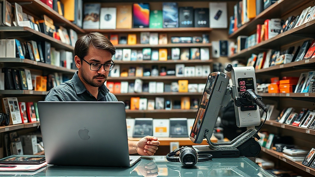 Chủ shop kiểm đếm hàng và theo dõi tốc độ bán của từng nhóm phụ kiện