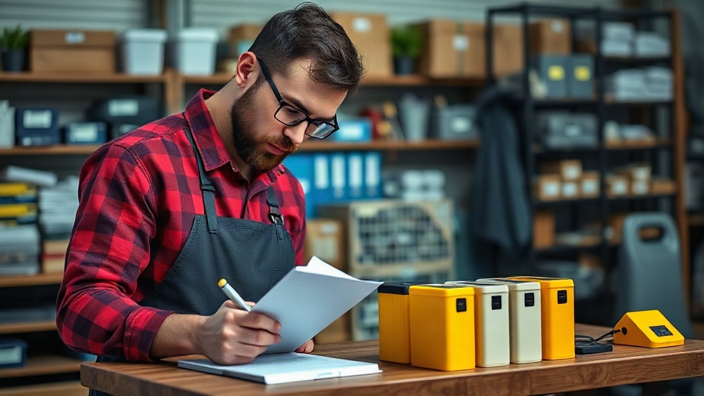 Chủ shop hoàn tất checklist trước khi đặt lô sạc dự phòng đầu tiên