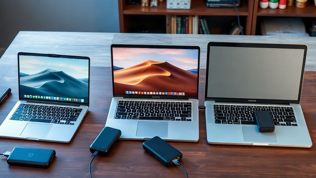 Ba nhóm laptop ghép với sạc dự phòng theo nhu cầu sử dụng