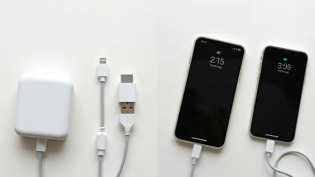 Hai điện thoại được sạc bằng cáp USB-C to USB-C và USB-A to USB-C Hai điện thoại được sạc bằng cáp USB-C to USB-C và USB-A to USB-C