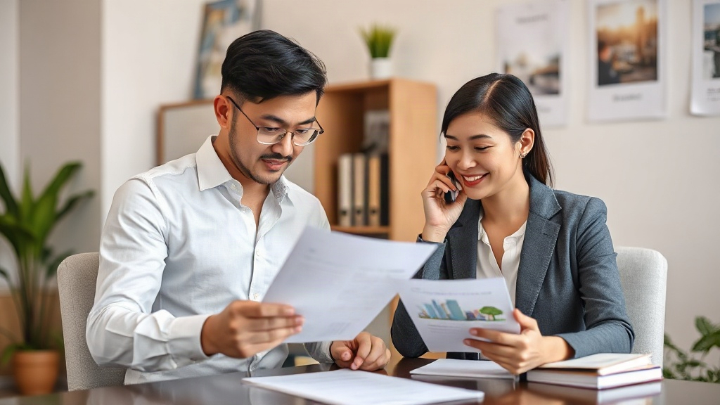 Nhân viên điều chỉnh nội dung tư vấn cho lĩnh vực vay vốn và mua đất