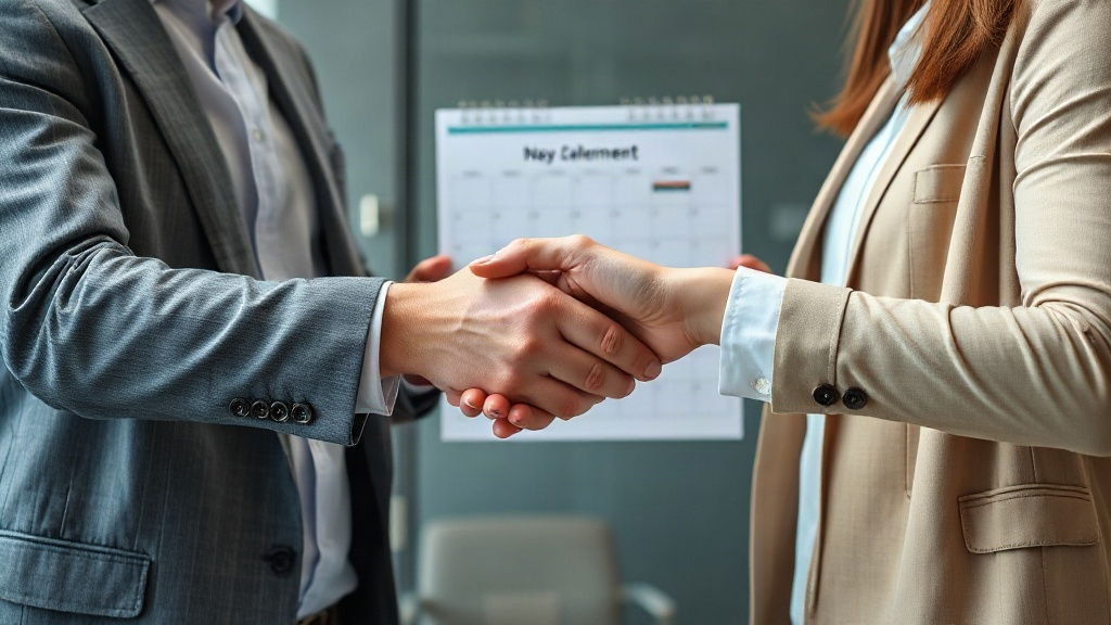 Khách hàng và nhân viên xác nhận lịch hẹn tiếp theo sau tư vấn Khách hàng và nhân viên xác nhận lịch hẹn tiếp theo sau tư vấn