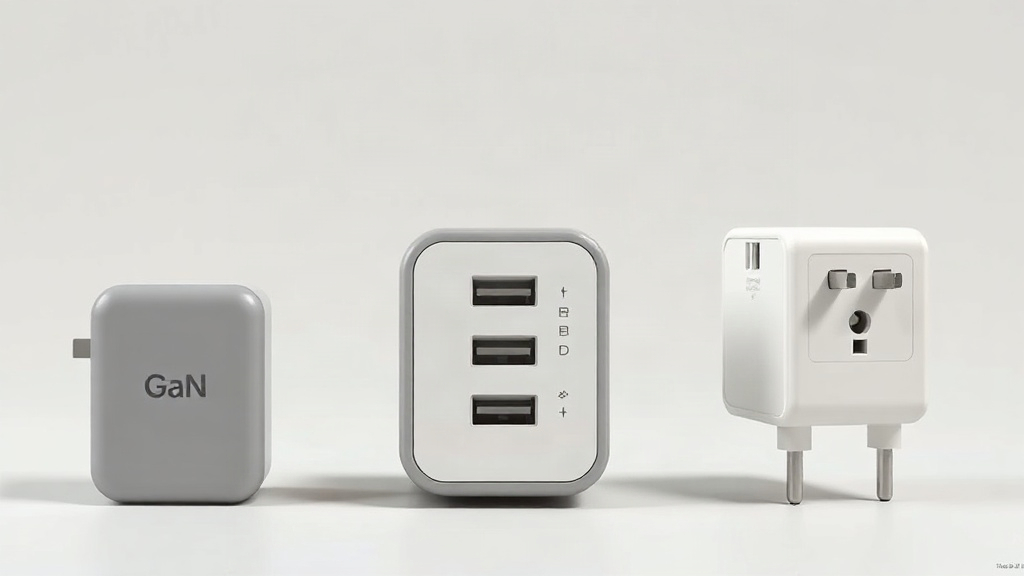 So sánh kích thước củ sạc GaN, củ sạc nhiều cổng và adapter tiêu chuẩn