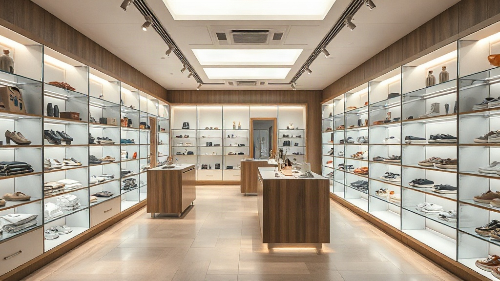 Phân khu trưng bày bằng ánh sáng và nhóm sản phẩm trong shop nhỏ