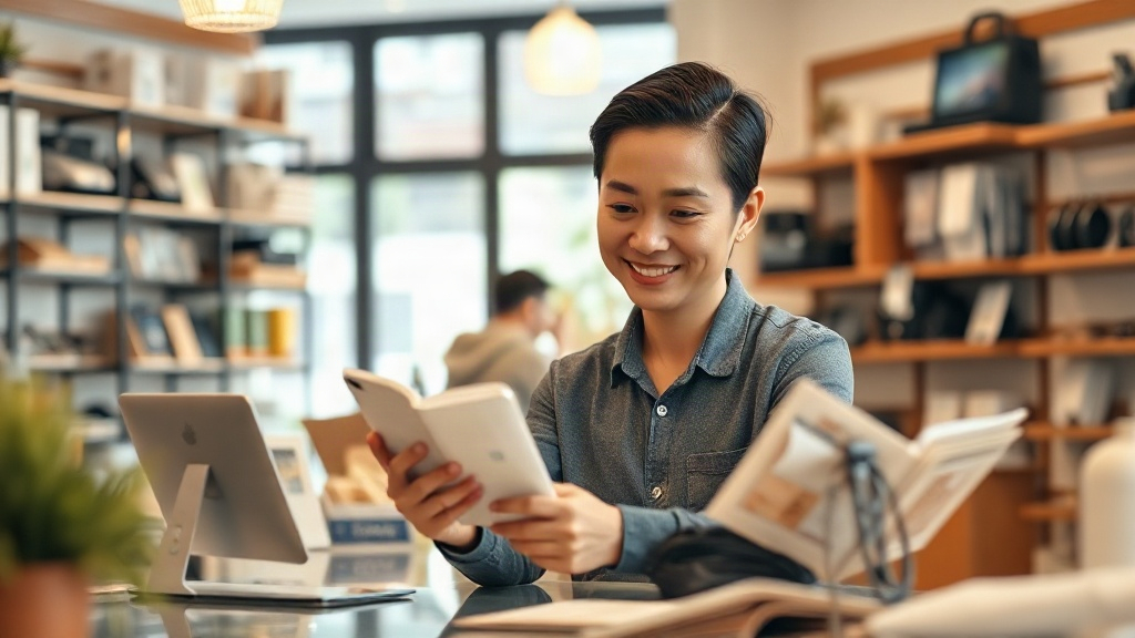 Chủ cửa hàng hoàn thiện quy trình nhập phụ kiện và chuẩn bị liên hệ nhà cung cấp