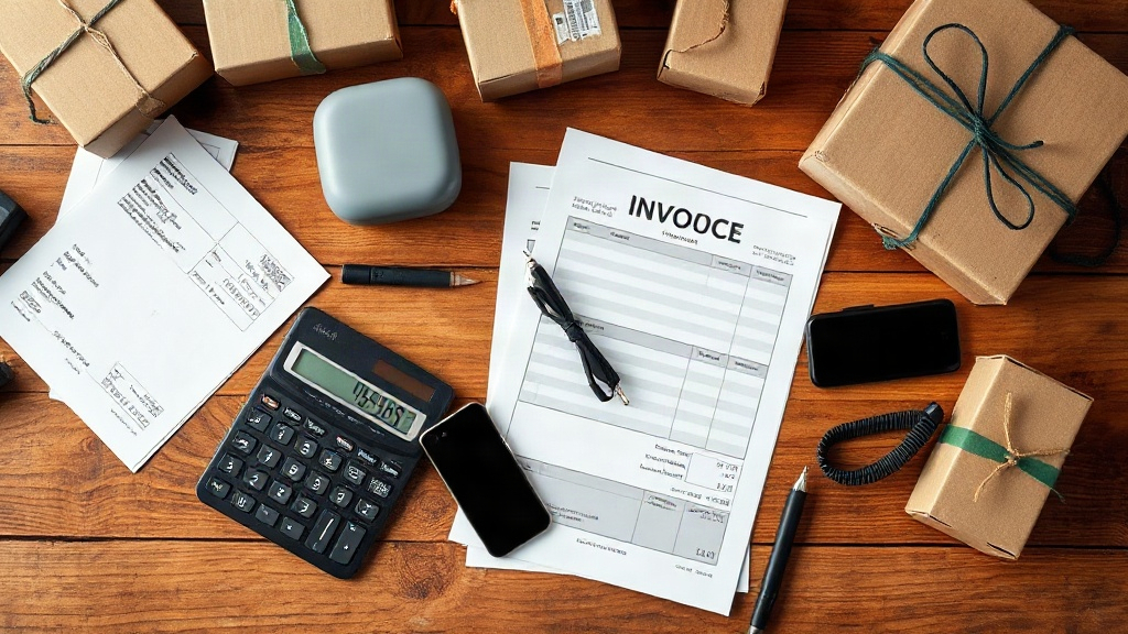 Bàn làm việc dùng để tính chi phí nhập và giá bán combo phụ kiện