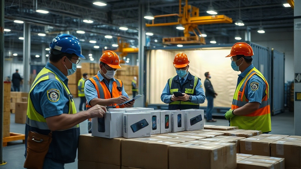 Lô phụ kiện điện thoại được kiểm tra trong quá trình thông quan