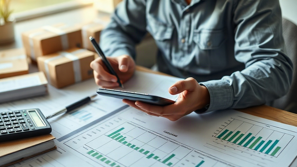 Nhân viên logistics dự toán chi phí và kiểm soát rủi ro cho lô phụ kiện điện thoại