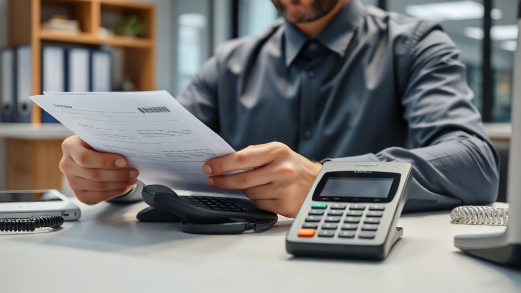 Hồ sơ đăng ký đại lý đặt cạnh các mẫu phụ kiện điện thoại