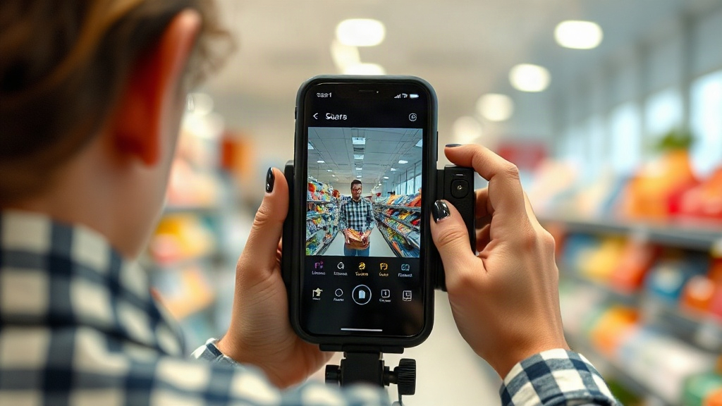 Người bán bắt đầu phiên livestream và giới thiệu sản phẩm trước camera Người bán bắt đầu phiên livestream và giới thiệu sản phẩm trước camera