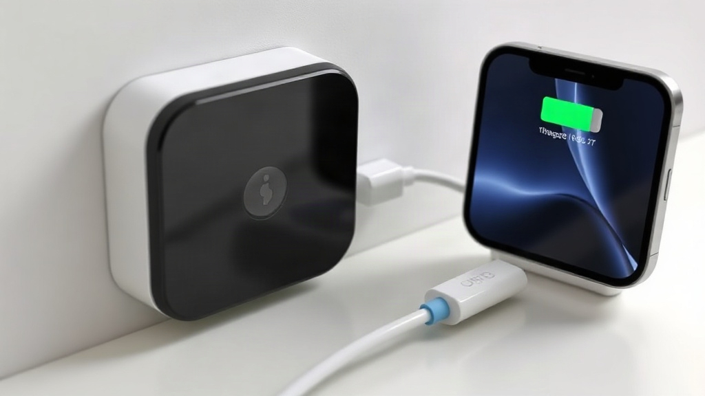 iPhone đang sạc bằng củ sạc USB-C 20W trong không gian gia đình